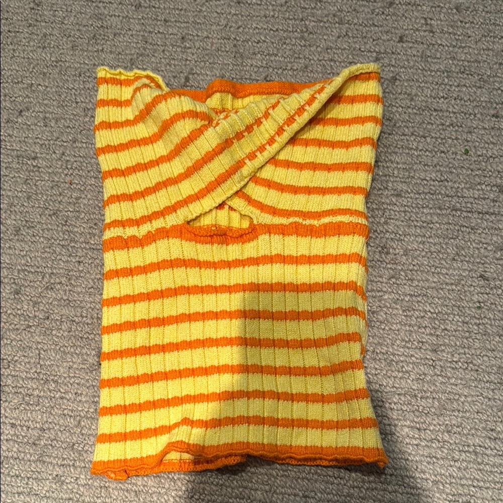 Striped Yellow and Orange Knit Top